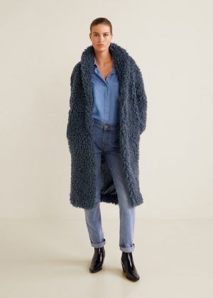 blue shearling coat mango 300x419 - The Fashion Edit - 8 of the BEST Fall Coats